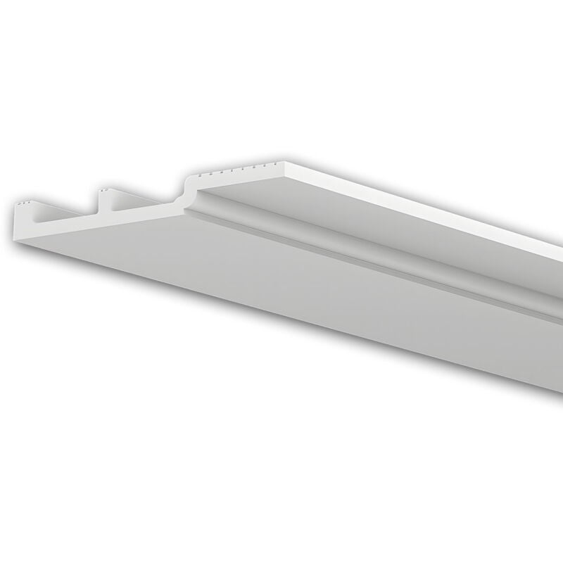 Corniche Profhome 650803 Moulure de plafond Plinthe Planchette Moulure multifonctionnelle Moulure en stuc Moulure décorative design moderne blanc 2 m