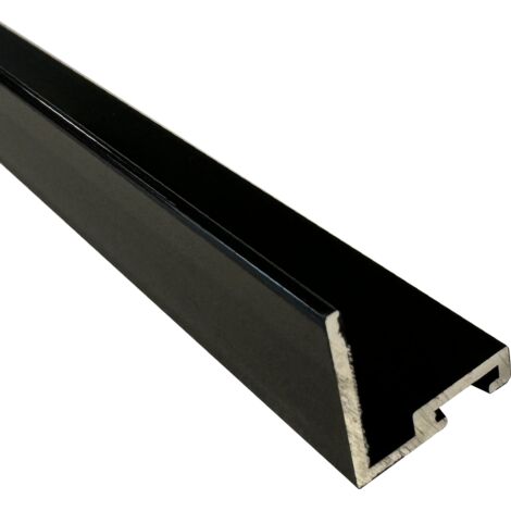 Cornière basse pour placard coulissant, rainure pour balai anti-poussière - Lg 1m (Laqué noir) HOMEWELL