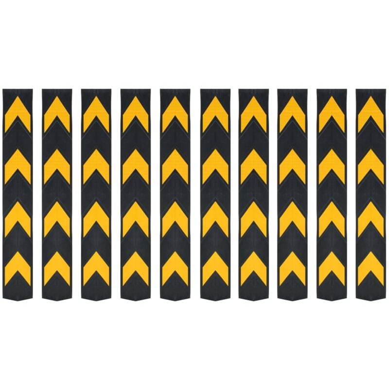 Cornière de protection réfléchissante 10 pcs Caoutchouc 80 cm Vidaxl