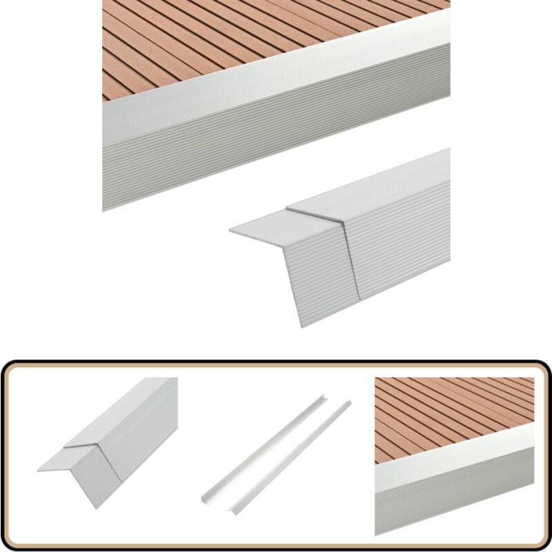 Vidaxl - Cornière de terrasse 5 pcs Aluminium 170 cm Argenté - Cornière De Terrasse - Angle De Terrasse - Finition Terrasse - Aluminium - Terrasse
