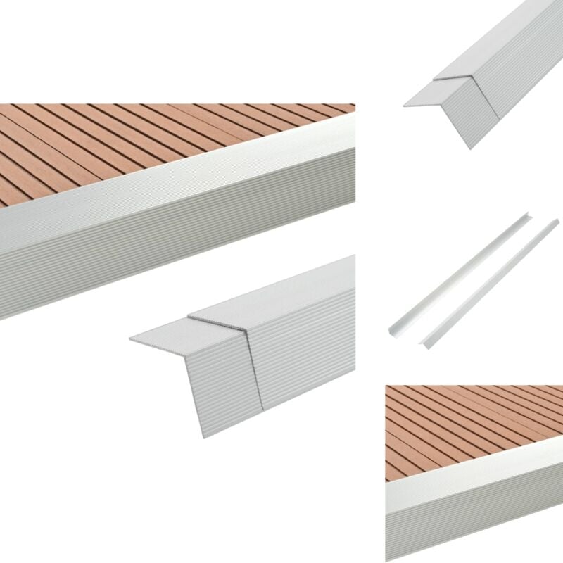 Cornière de terrasse 5 pcs Aluminium 170 cm Argenté - Cornière De Terrasse - Angle De Terrasse - Finition Terrasse - Aluminium - Terrasse Extérieure