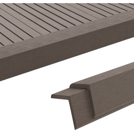 Cornière de terrasse 5 pcs WPC 170 cm Marron foncé