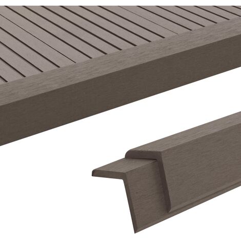 Cornière de terrasse 5 pcs WPC 170cm Marron foncé