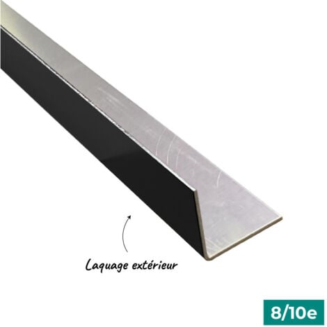 Cornière ECO 2ml en alu 8/10ème 40x40 mm - laquage extérieur - RAL9005 - ALUHOME