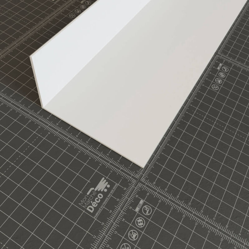 Mon Marché Déco - Cornière Inégale pvc 2.60 m - Blanc - 6 x 10 cm, Lot de 5