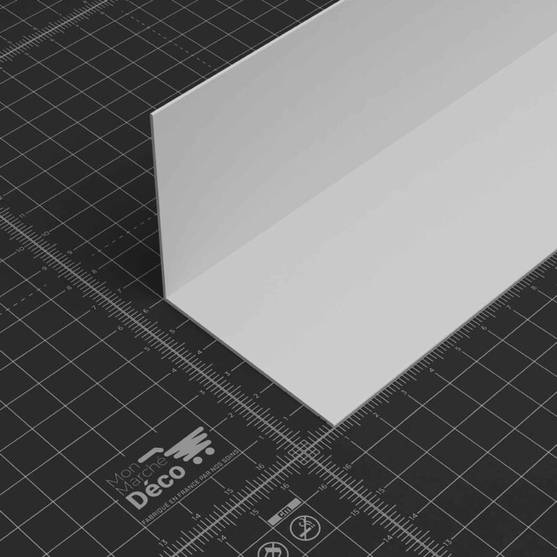 Mon Marché Déco - Cornière pvc 60 x 60 mm - Longueur 2.50 m - Blanc - Lot de 5