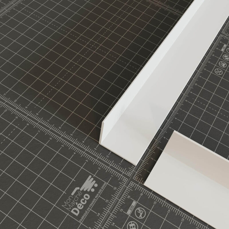 Mon Marché Déco - Cornière pvc - Longueur 2.60 m - Blanc - 3 x 3 cm, Lot de 5