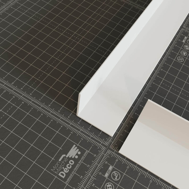 Mon Marché Déco - Cornière pvc - Longueur 2.60 m - Blanc - 3.5 x 3.5 cm, Lot de 5