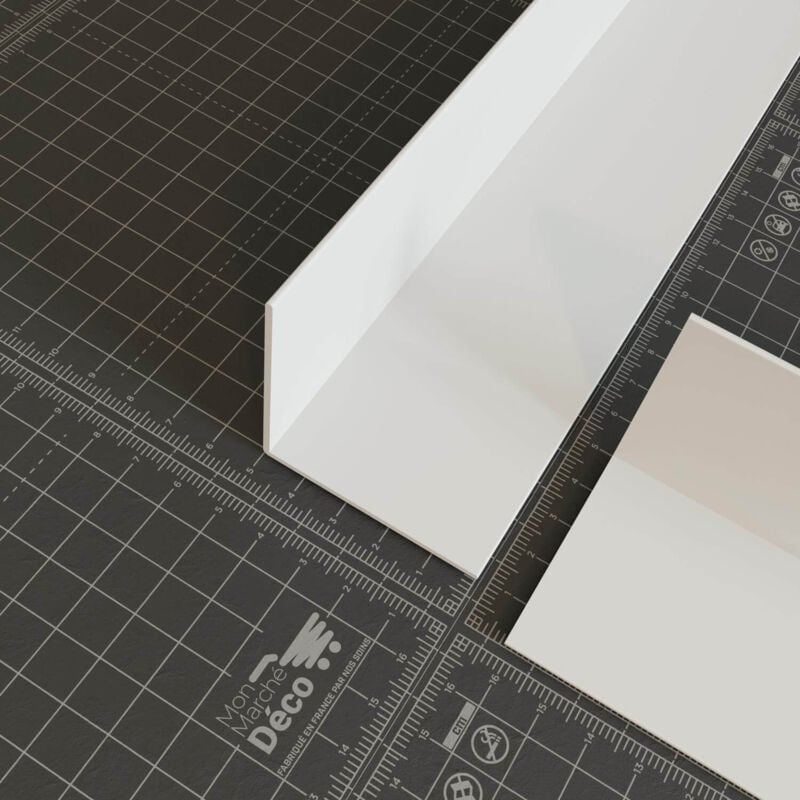 Mon Marché Déco - Cornière pvc - Longueur 2.60 m - Blanc - 5 x 5 cm, Lot de 5