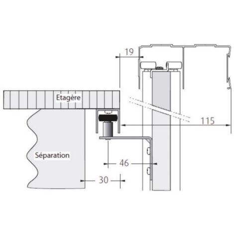 CORNIERE U/25X25X25/COUL. S/RAMPANT LONGUEUR 2,55ML/ALUMINIUM BLANC