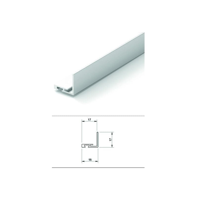 Seed - Cornière basse de placard coulissant CCLA/25 - 2550 mm - argent gammiste
