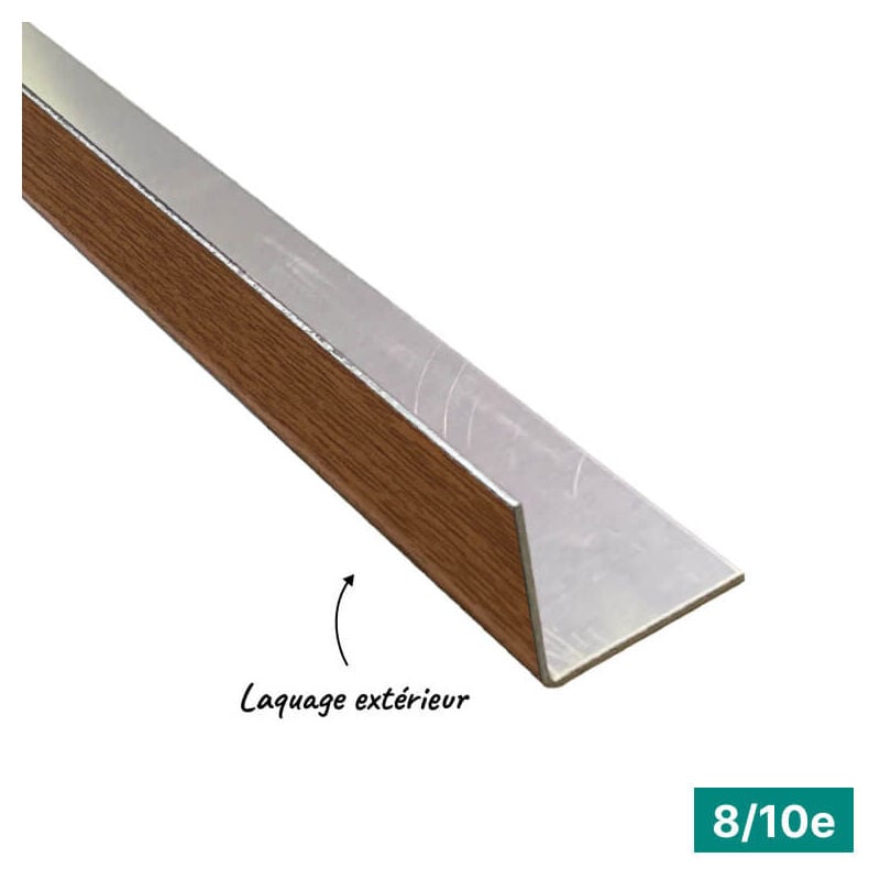 Cornière eco 2mL en alu 8/10ème 100x100mm - laquage extérieur - CD28 Aluhome
