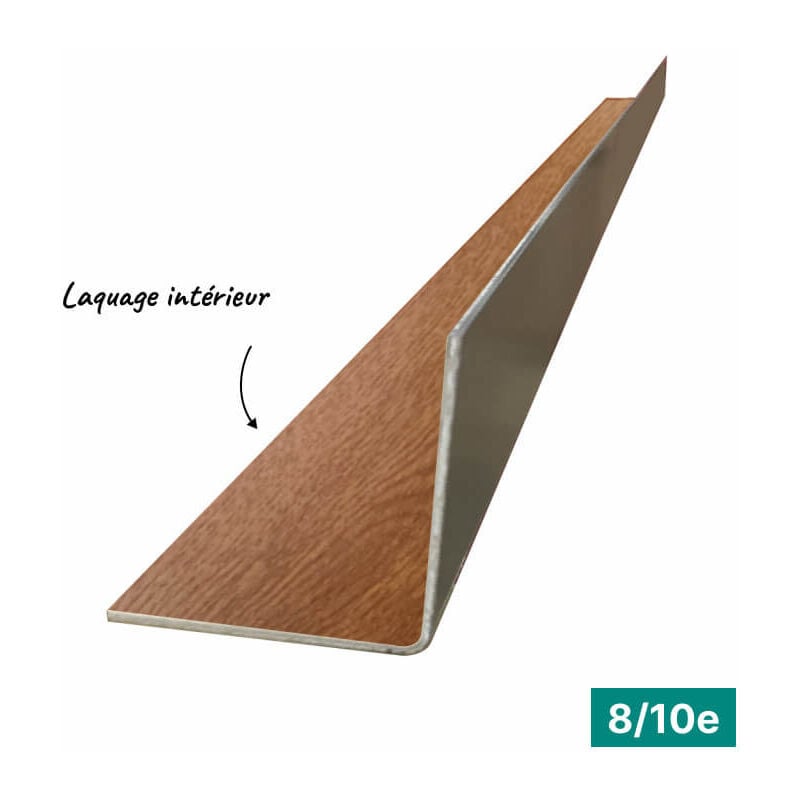 Cornière eco 2mL en alu 8/10ème 100x100mm - laquage intérieur - CD28 Aluhome