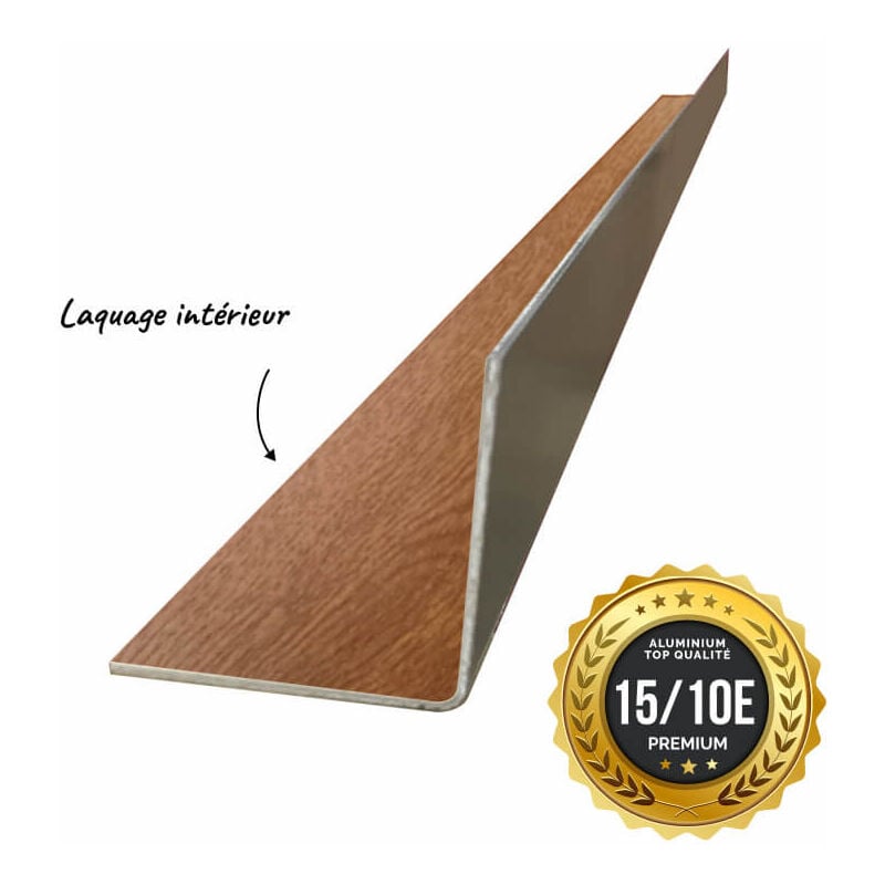 Cornière premium 2mL en alu 15/10ème 100x100mm - laquage intérieur - CD28 Aluhome