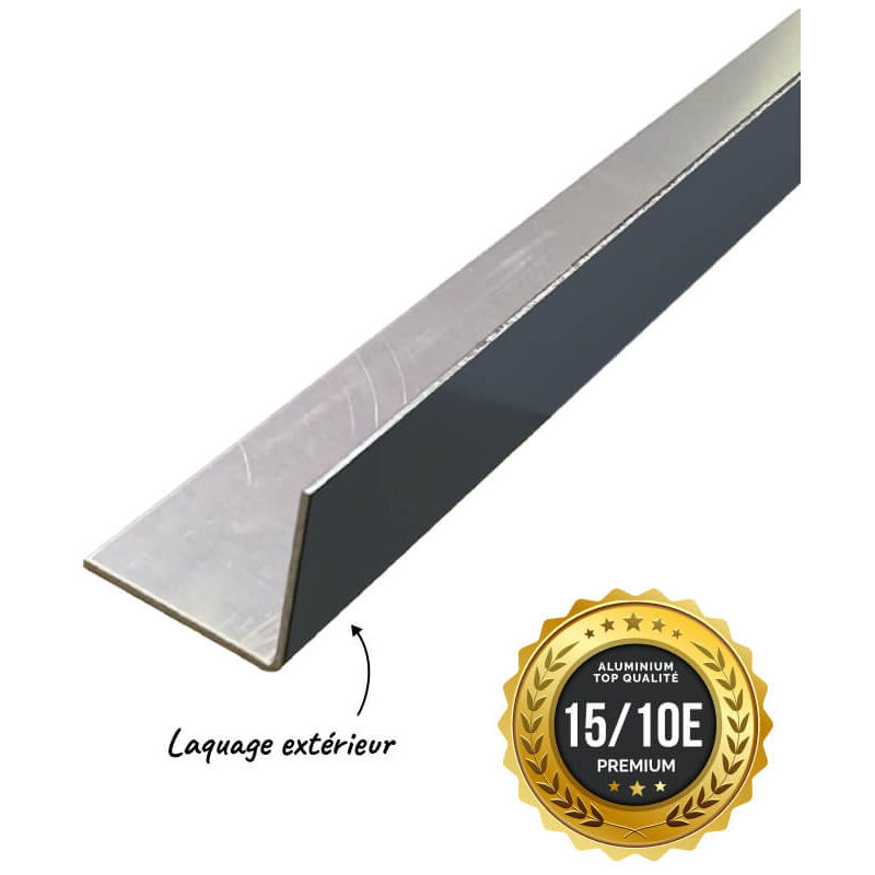 Cornière premium 2mL en alu 15/10ème 100x100mm - laquage extérieur - RAL7016 Aluhome