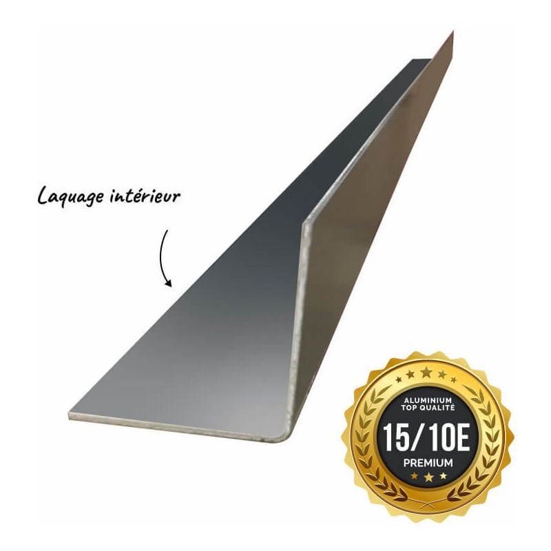 Cornière premium 2mL en alu 15/10ème 100x100mm - laquage intérieur - RAL7016 Aluhome