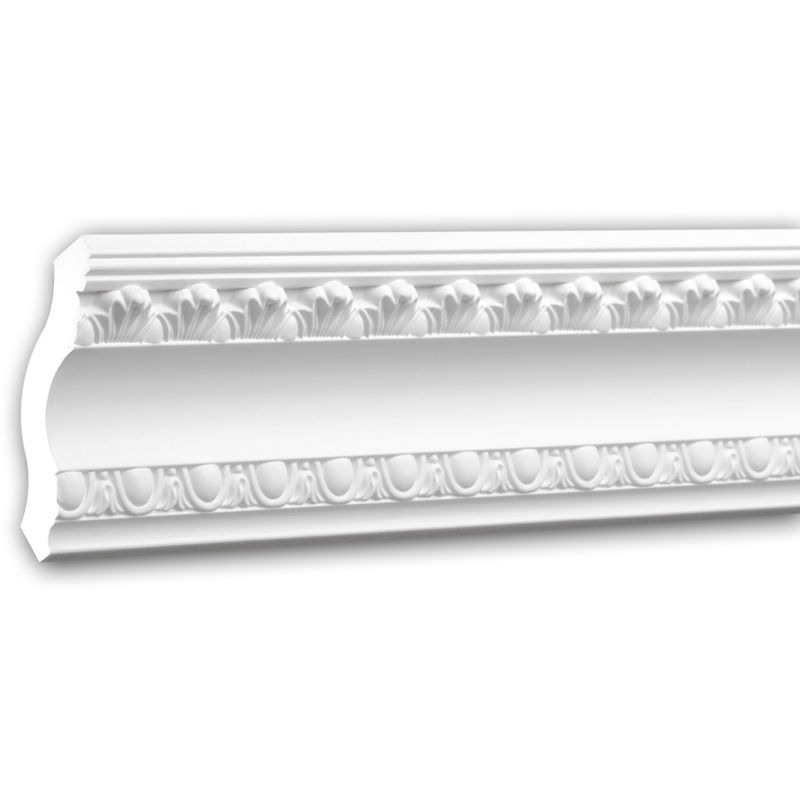 

Profhome Decor - Cornisa 150184 Profhome Moldura decorativa Perfil de estuco diseño atemporal clásico blanco 2 m