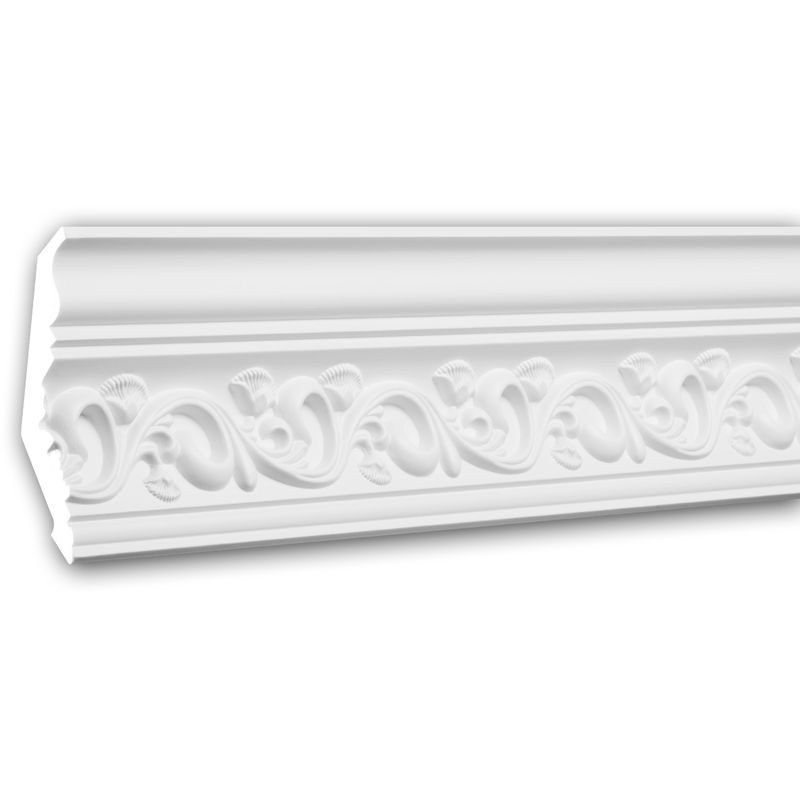 

Profhome Decor - Cornisa 150185 Profhome Moldura decorativa Perfil de estuco diseño atemporal clásico blanco 2 m