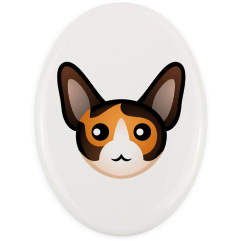 Cornish Rex - lapide in ceramica con grafica e iscrizione di Art-Dog