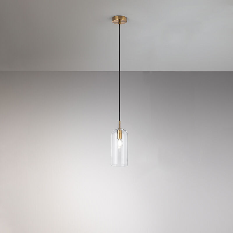 Image of Lampadario Contemporaneo Coro 1 Luce E14 Trasparente Diffusore Allungato