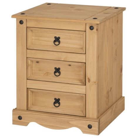 MERCERS FURNITURE Corona 3 Drawer Bedside