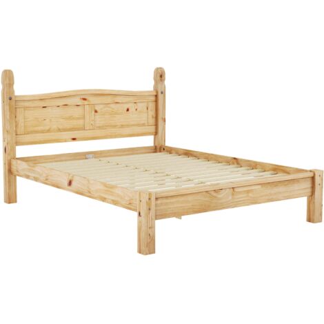 Corona 5ft King Size Solid Pine Wood Bed Frame, 150 x 200 cm, Low-Foot-End