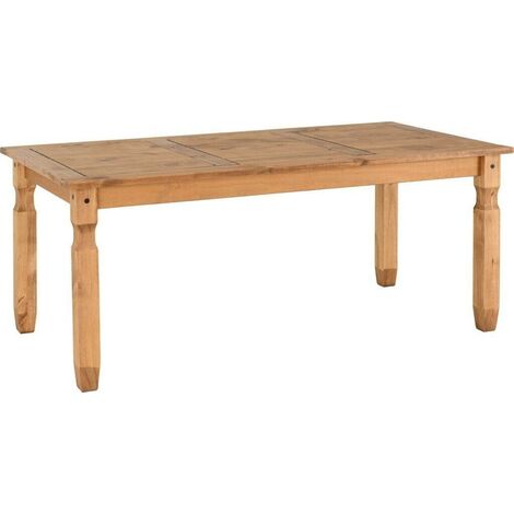 Corona 6 feet Dining Table - L92 x W182 x H75.5 cm - Distressed Waxed Pine