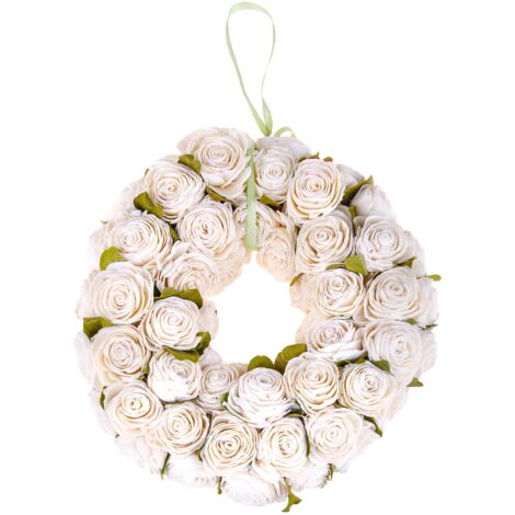 Corona Artificiale con Fiori di Rose 30 cm