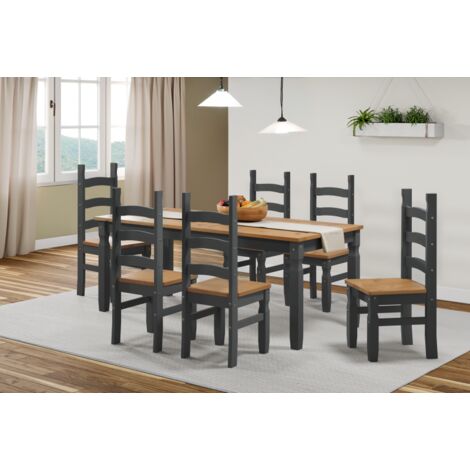 Corona Charcoal 6'0" Dining Table & 6 Chairs