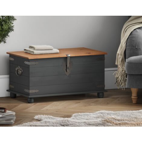 Corona Charcoal Blanket Box Storage Chest