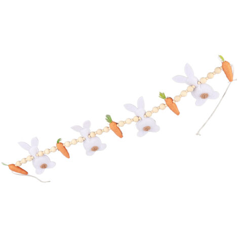 Corona de conejito 3D [Modelo 2022 Madera/Peluche] - Decoración festiva de pared (60 cm) para fiestas en el hogar
