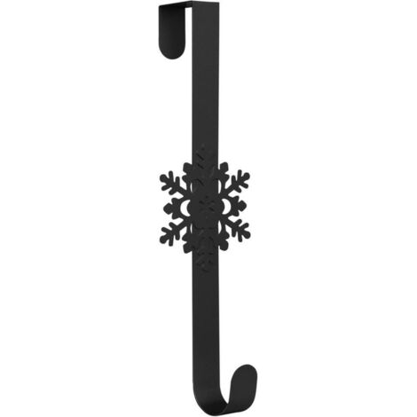 Corona de copos de nieve negros: adorno para puerta de entrada, ideal para Navidad e invierno. Ideal para el hogar, la oficina o la fiesta.