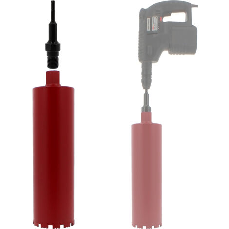 Corona de diamante Ø 127 mm con adaptador para taladro y martillo perforador SDS-plus