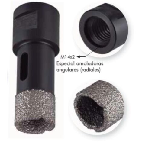 corona de diamante para porcelanico m-14 para amoladora broca 8mm