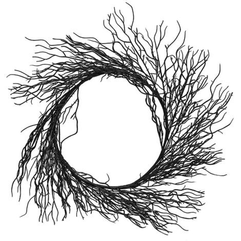 Corona de mimbre Artibetter Black Vine Ring para Halloween, marco para hacer guirnaldas, ramas de vid, coronas de vid para puertas, adornos de mimbre