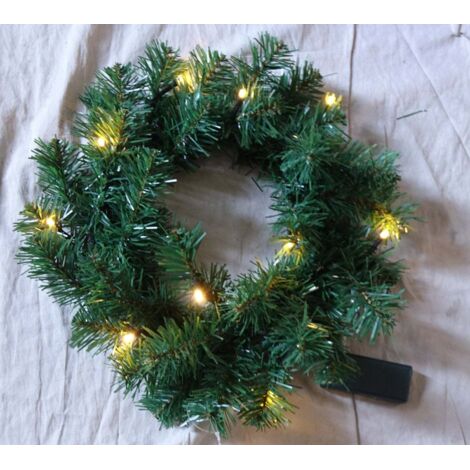 Corona de Navidad 30 cm con Luces Led Luces Cálidas