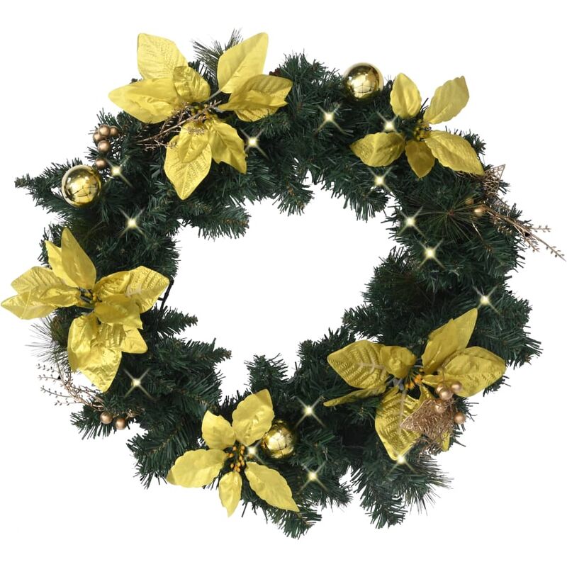

Corona de Navidad con luces LED verde 60 cm PVC