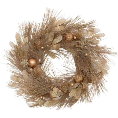 Corona de Navidad D.35cm dorada - Feeric lights & christmas