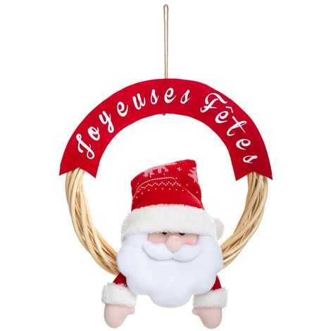 Corona decorativa + peluche D36 - Babbo natale - Feeric lights & christmas