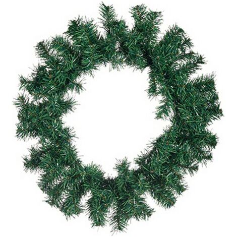 Corona di Natale - 40 x 6 x 40 cm - Plastica - Verde - Decorazione interna