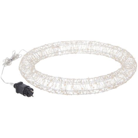 Corona di Natale luminosa luce classic 1140 microled con struttura bianca decorazione natalizia