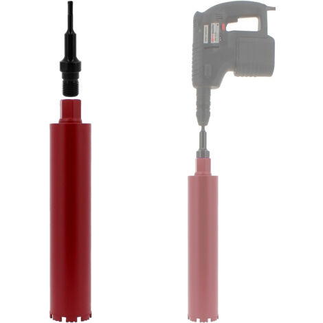 Corona diamantata Ø 89 mm con adattatore per trapano e perforatore SDS-plus