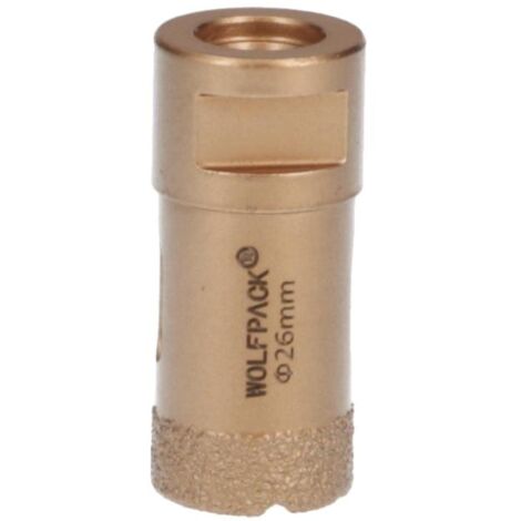 Corona Diamante Para Amoladora Ø 26 mm. Conexión Rosca M14. Corte Seco