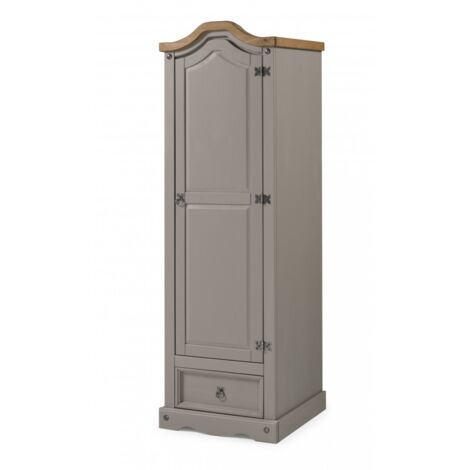 Corona Grey Wax 1 Door 1 Drawer Wardrobe