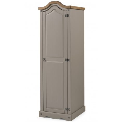 Corona Grey Wax 1 Door Wardrobe