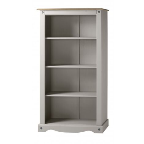 Corona Grey Wax Medium Bookcase