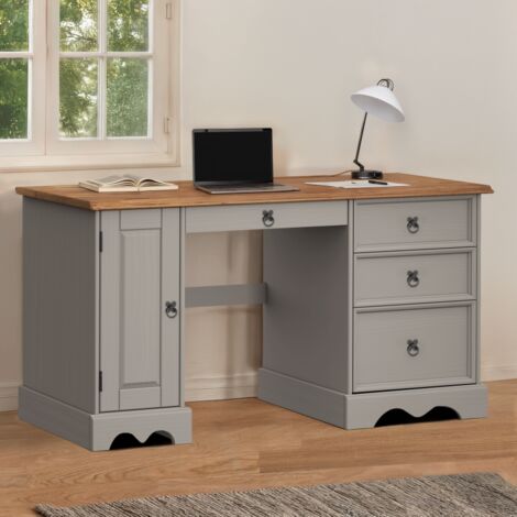Corona Grey Wax Straight Computer Desk
