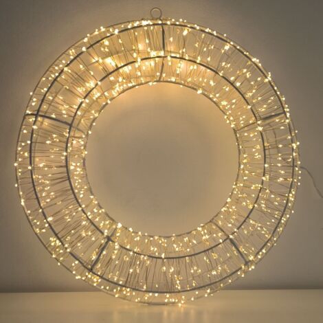 Corona Luminosa 3D de Navidad 36cm 960 Leds Luz Cálida 3000k