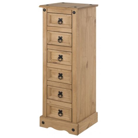 Corona Narrow 6 Drawer Bedside