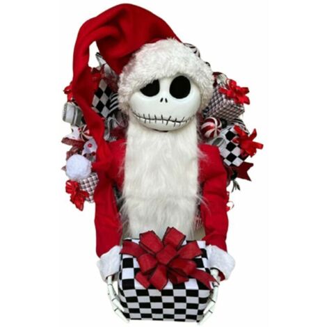 Corona natalizia Jack Skellington Nightmare Bee da appendere alla porta d'ingresso (piatto in PVC)